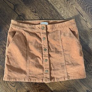 Altar'd State Rust Button-Front Mini Skirt